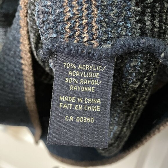 Vintage Britches Chenille Sweater Mens L Stripe Grandpa 90s Knit - Picture 4 of 8